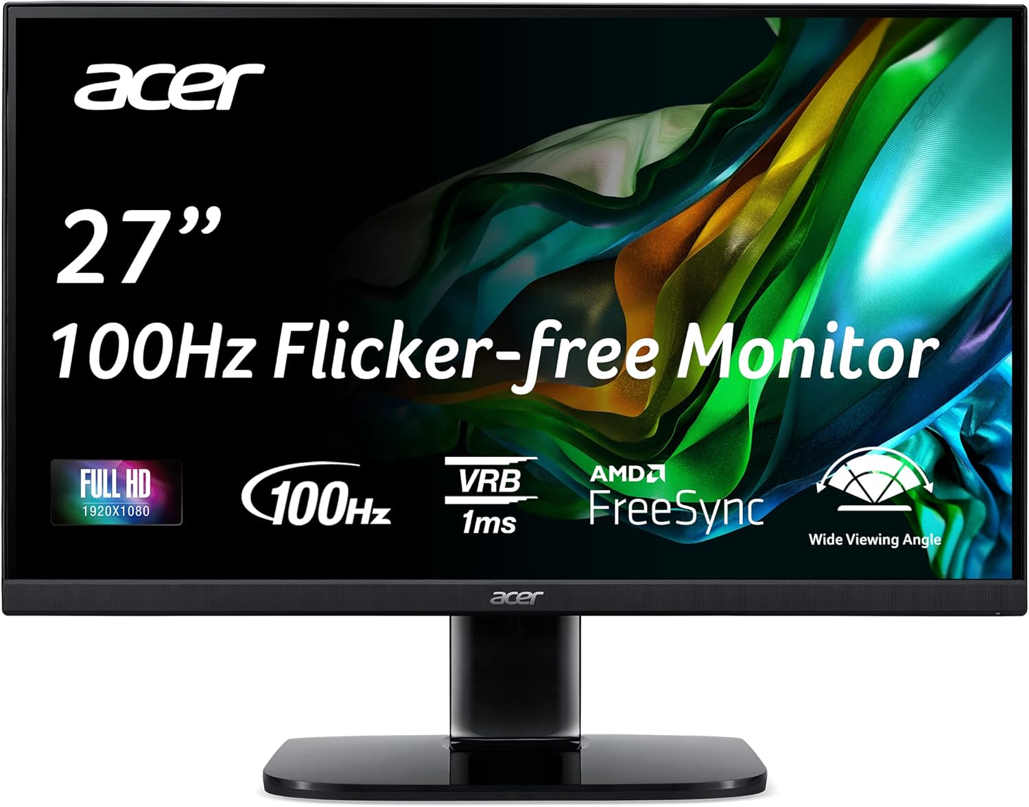 Acer KB272 EBI 27 Inch IPS Full HD Gaming Office Monitor 100Hz 1ms Black