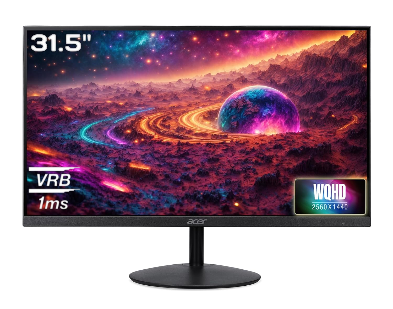 Acer 31.5 Inch WQHD IPS Ultra Slim Black LED Monitor 75Hz 1ms VRB HDR10