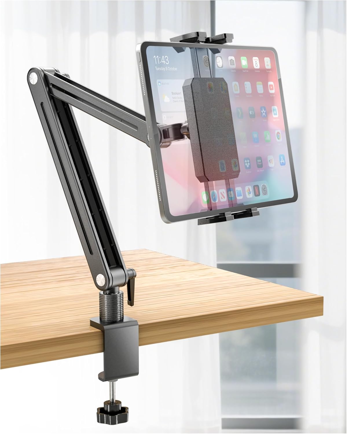 15.6 Inch Portable Monitor Stand 360° Rotating Arm for Tablets and E-readers