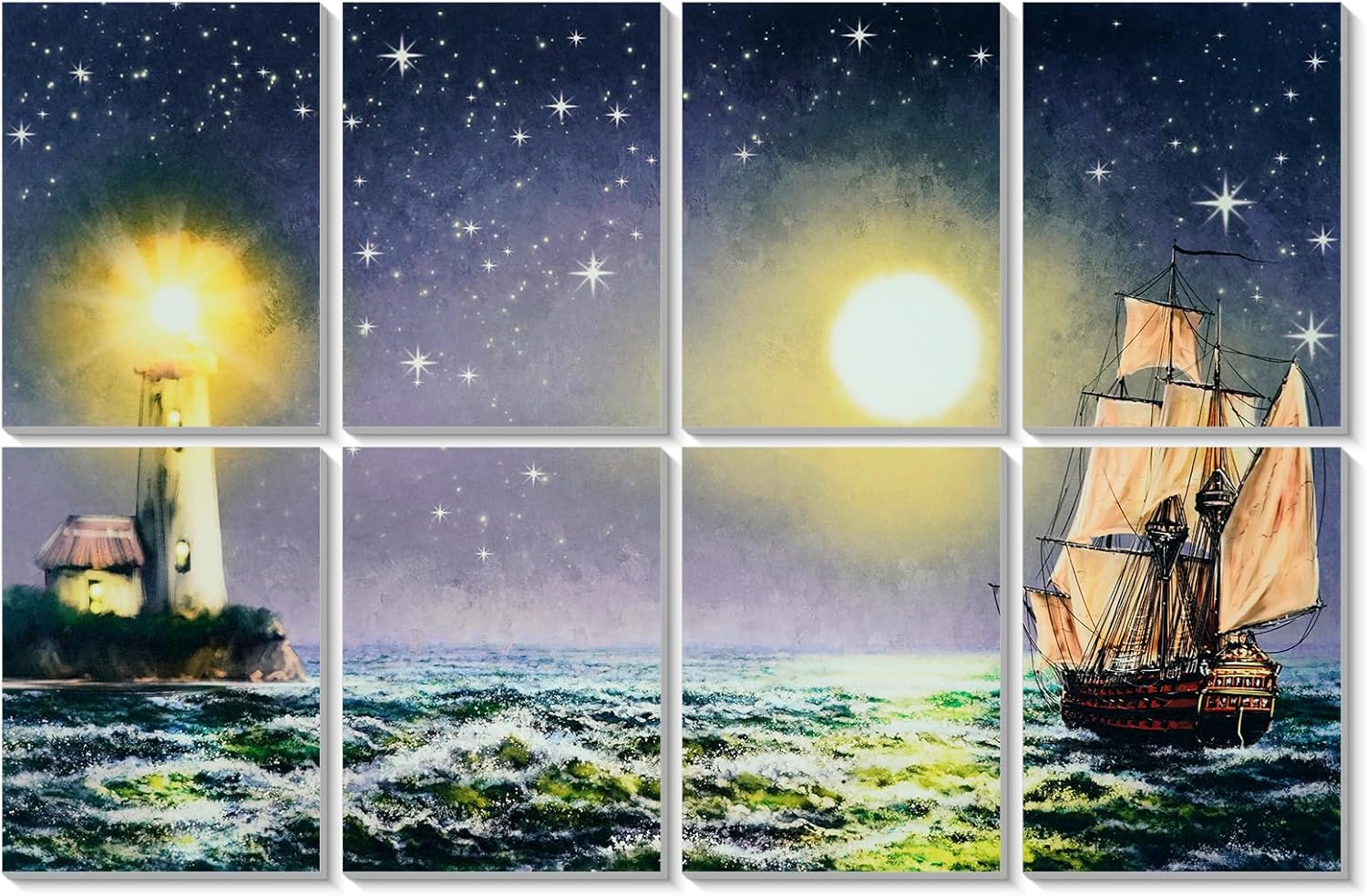 48x32 Inch Self-Adhesive Lighthouse Art Acoustic Panels for Sound Absorption