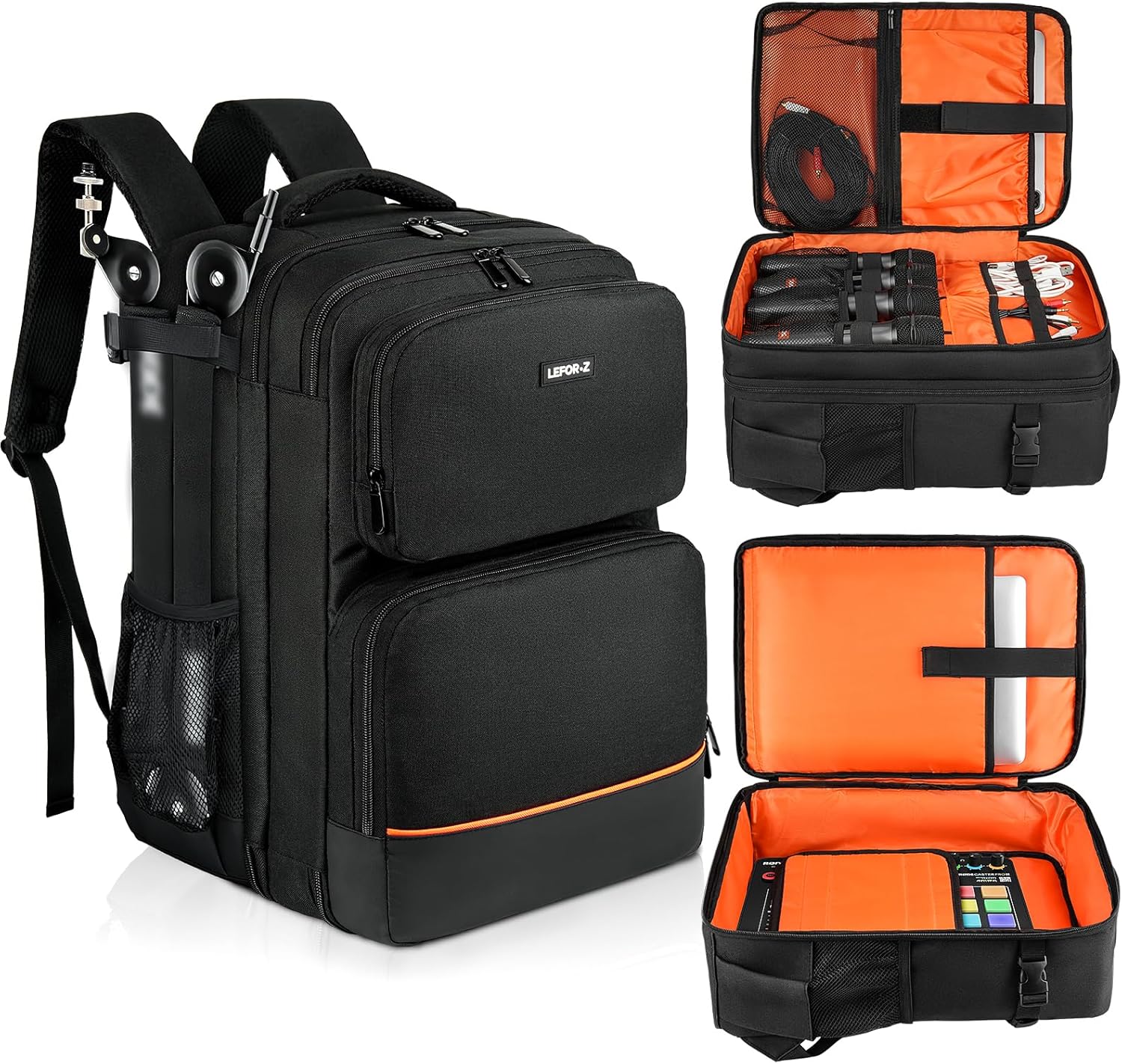 RODECaster Pro II Mixer Travel Backpack Bag fits RC Duo GoXLR MG10XU Multi-Pocket for Mics Cables
