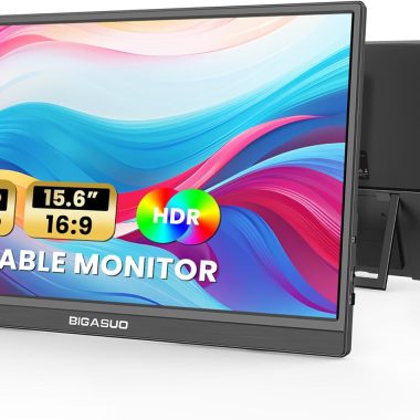 BIGASUO 15.6-inch FHD 1080P Portable Monitor HDR IPS Ultra-Slim with Speakers
