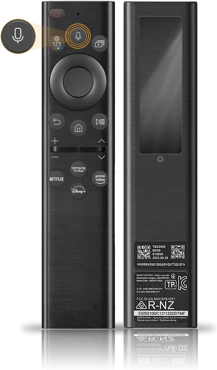 Rechargeable Solar Remote Control BN59-01385A for Samsung Neo QLED Frame 4K 8K TVs