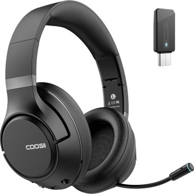 COOSII H300 Wireless Bluetooth Headphones with Noise Cancelling Mic, USB Dongle, Mute, 13-Word Title