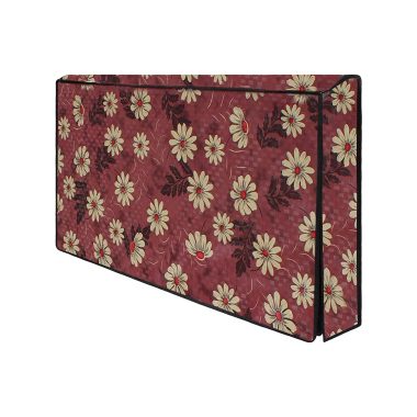 Decorly Furnishing Multicolor Printed 65 Inch LED TV Cover for All Brands Models Dark Brown