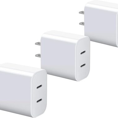 20W PD Dual USB-C Power Adapter 3 Pack White for iPhone iPad Apple Watch AirPods