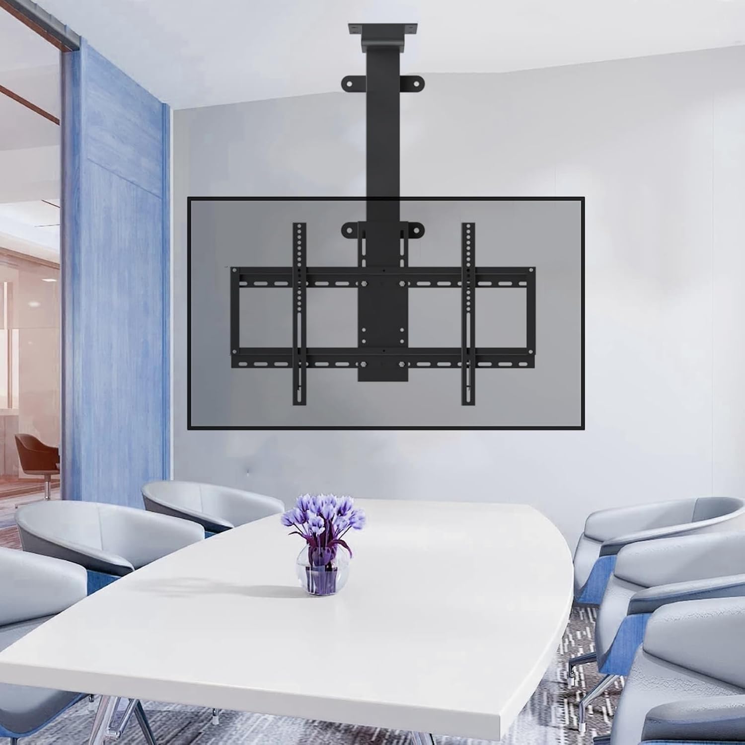 Motorized TV Ceiling Mount with Auto Lifting Stand Fits 32-75 Inch TVs 28.7 to 68.1 Inches Height Adjustable