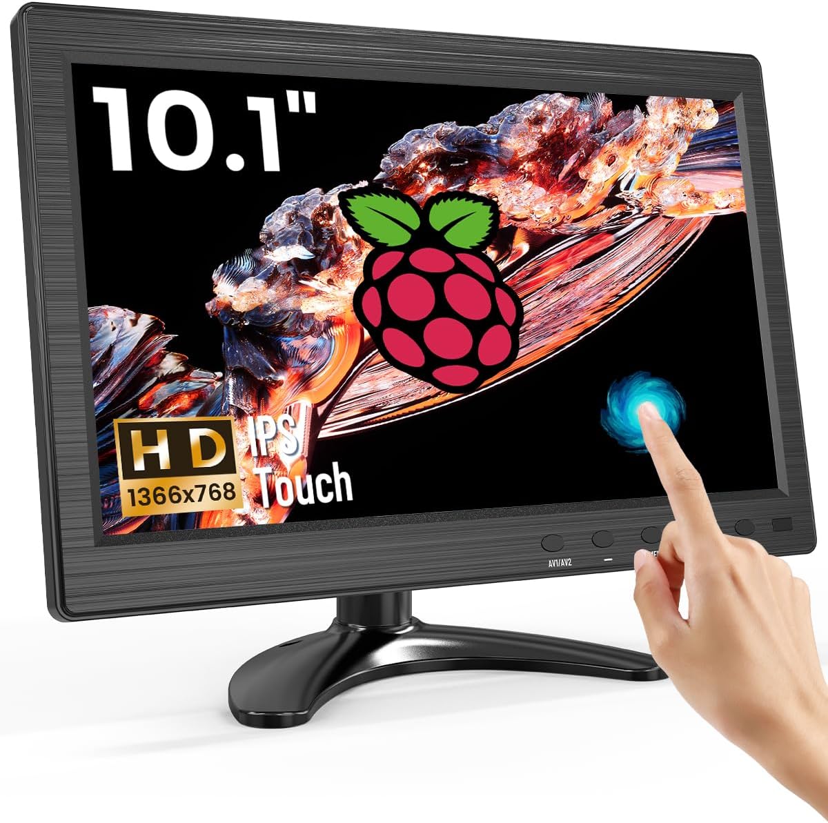 Eyoyo 10.1 Inch HD Security Monitor 1366x768, HDMI VGA AV BNC USB Input, Built-in Speakers