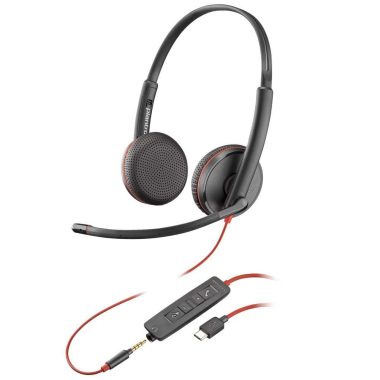 HP Blackwire C3225 Stereo USB Headset with Microphone Black
