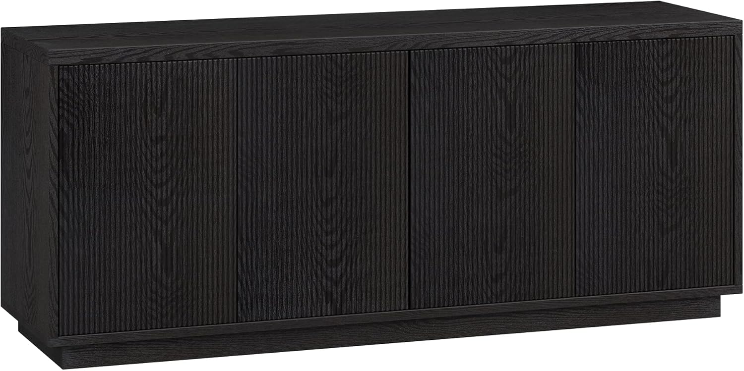 Henn&Hart Hanson 57 Inch Wide Black TV Stand