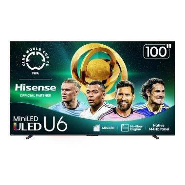Hisense 100 Inch U6 Series Mini-LED 4K UHD Smart Fire TV 2025 Model Black