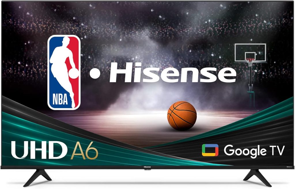 Hisense 65-Inch Class A6 Series 4K UHD Smart Google TV with Alexa, Dolby Vision HDR, Black
