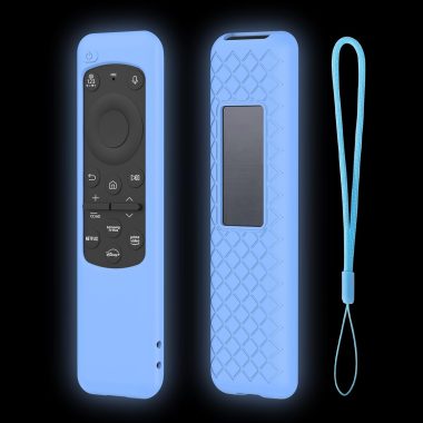 LEFXMOPHY Blue Glow-in-Dark Solar Panel Remote Cover for 2023 Samsung Smart TV