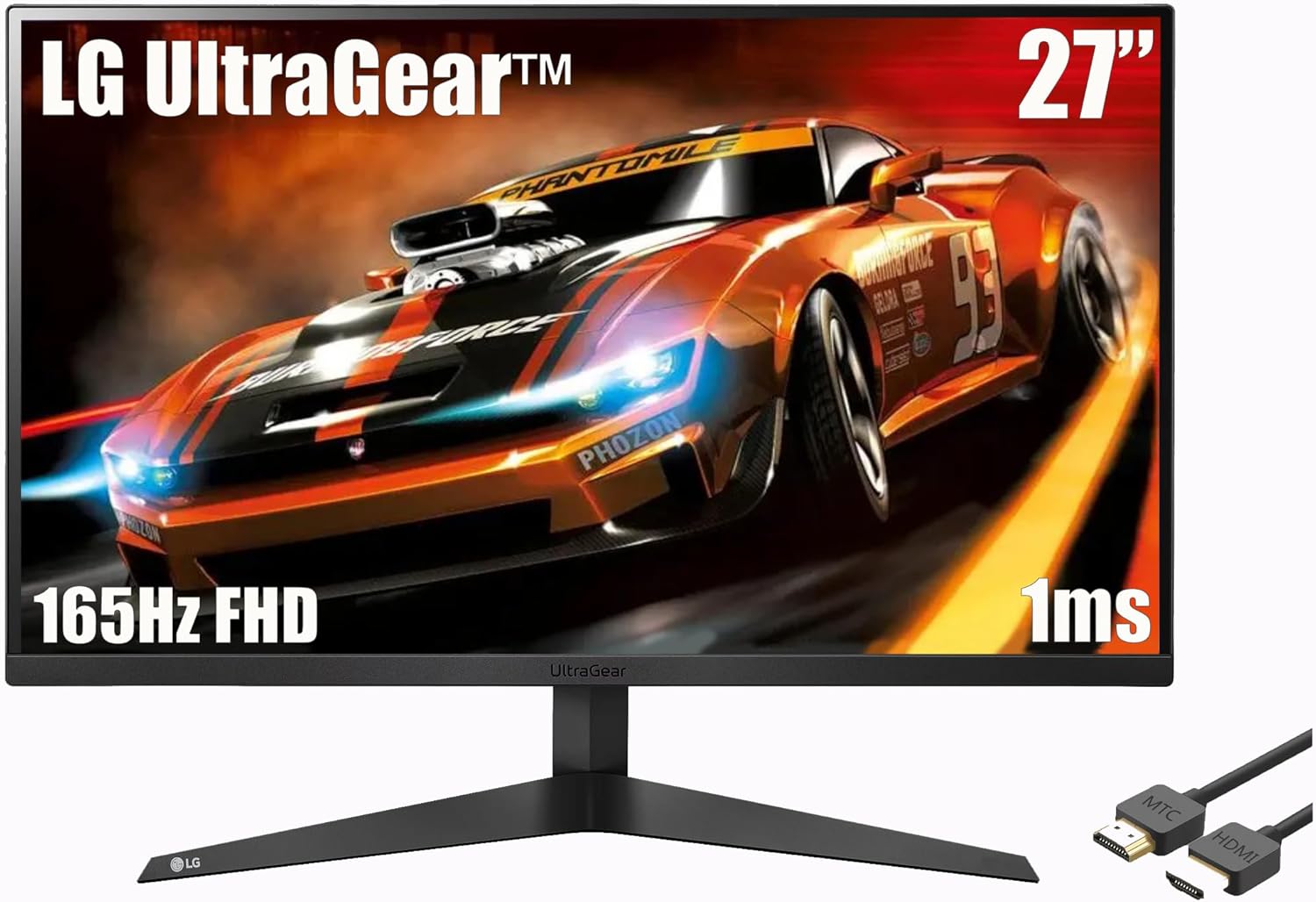 LG 27 Inch FHD Gaming Monitor 165Hz 1ms AMD FreeSync Premium 3-Side Borderless