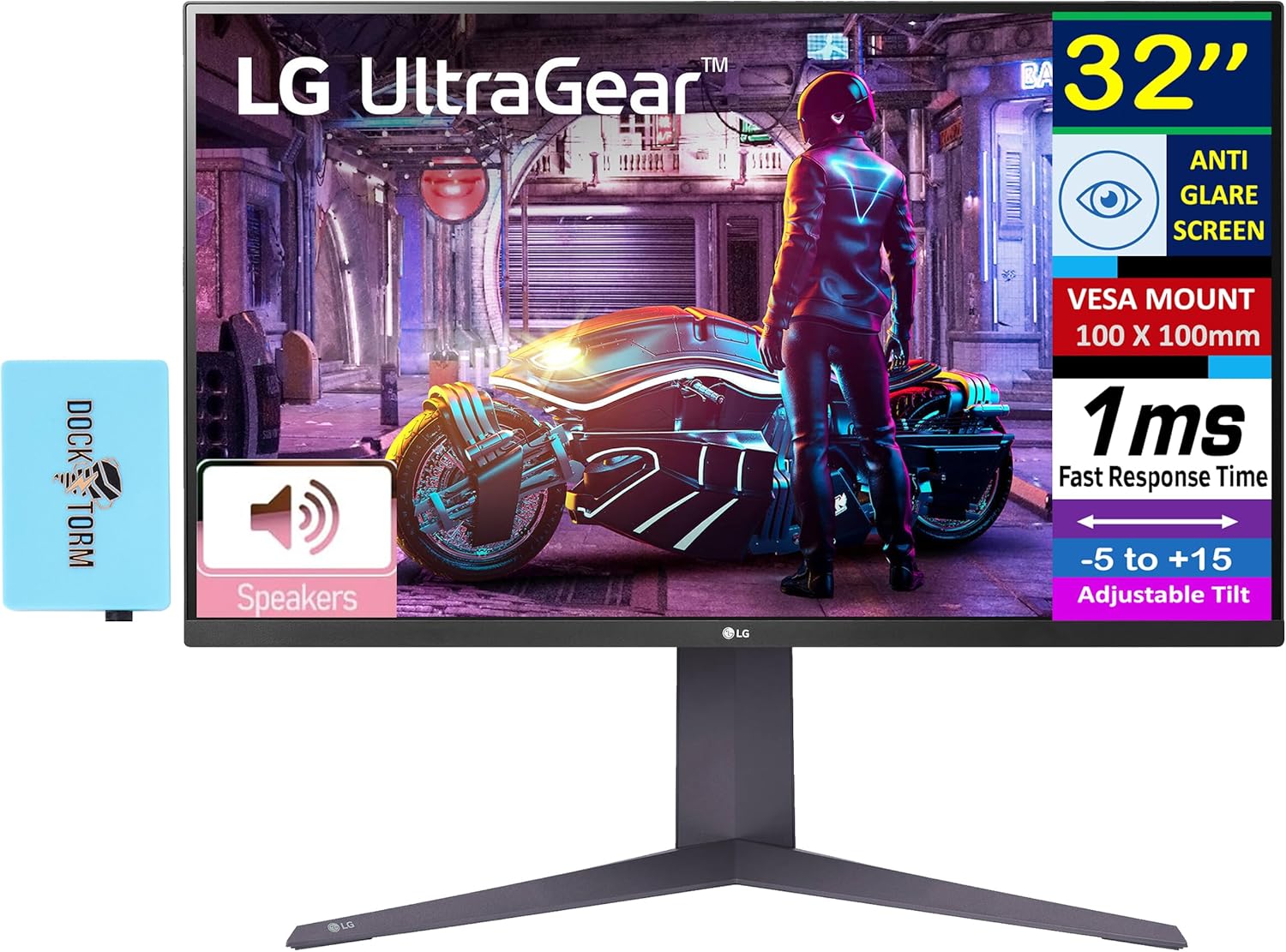 LG Ultragear 32 Inch 4K UHD Monitor 1ms Response Time Built-in Speakers Black 2025 Model