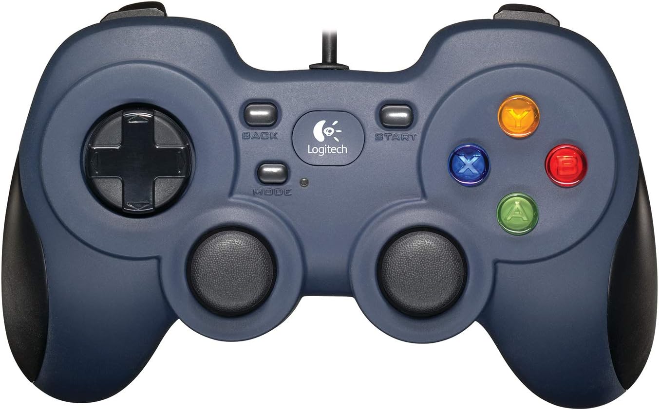 Logitech G F310 Wired PC Gamepad Controller, Console-Like Layout, 4-Way D-Pad, Blue/Black