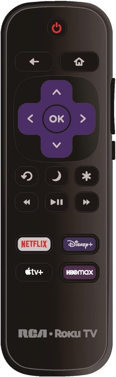 RCA Roku TV Replacement Remote for Smart TVs with Netflix, Disney+, Apple TV+, HBO Max Access