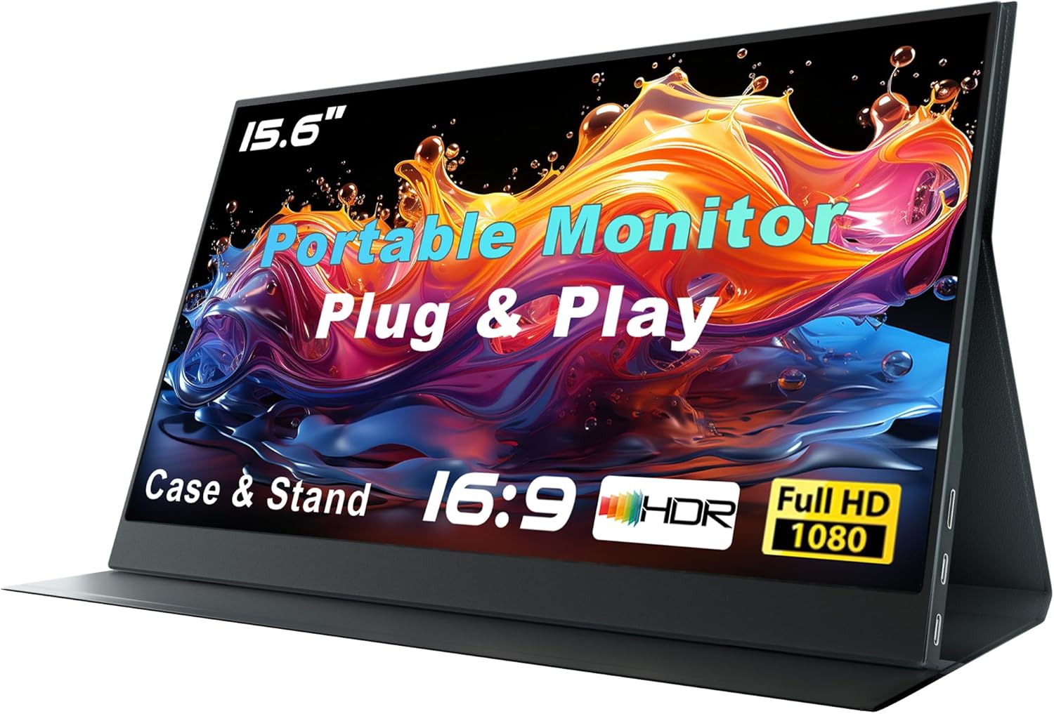 15.6 Inch FHD Portable Monitor Second Screen Extender for Laptops Computers and Gaming