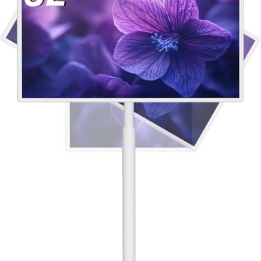 Portable 1080P Touch Screen TV Monitor on Wheels with Android 13 and 4K Camera