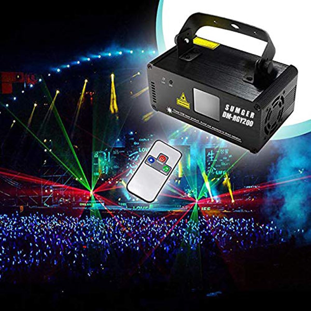 RGY Laser Scanner Beam Effect Indoor Stage Lighting Show with Remote for Parties