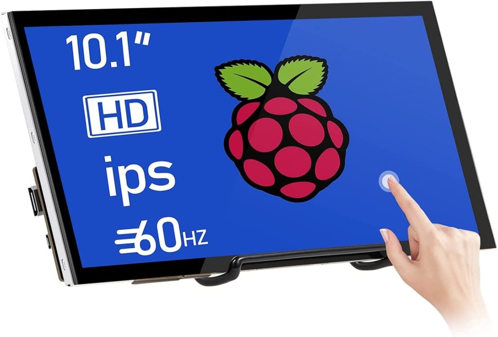 10.1 Inch Touchscreen Monitor 1024x600 Portable HDMI IPS Display for Raspberry Pi 5/4/3/2/Zero 16:9 Win11/10/8/7 Free-Driver