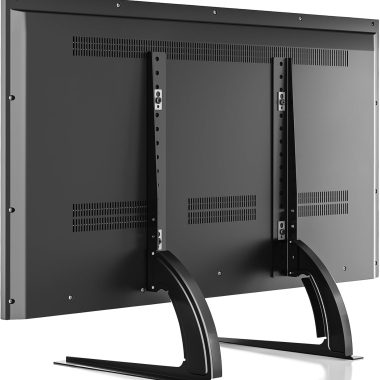 Rfiver Adjustable Universal TV Stand for 32-55 Inch TVs, Black, 88 lbs Capacity