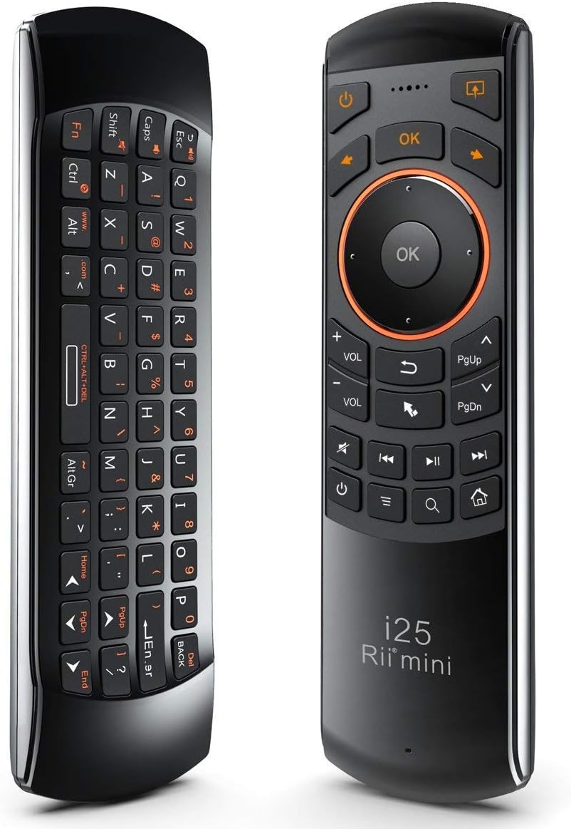 Rii Mini i25 Rechargeable 3-in-1 Wireless Fly Mouse Keyboard Remote for PC Android TV Boxes