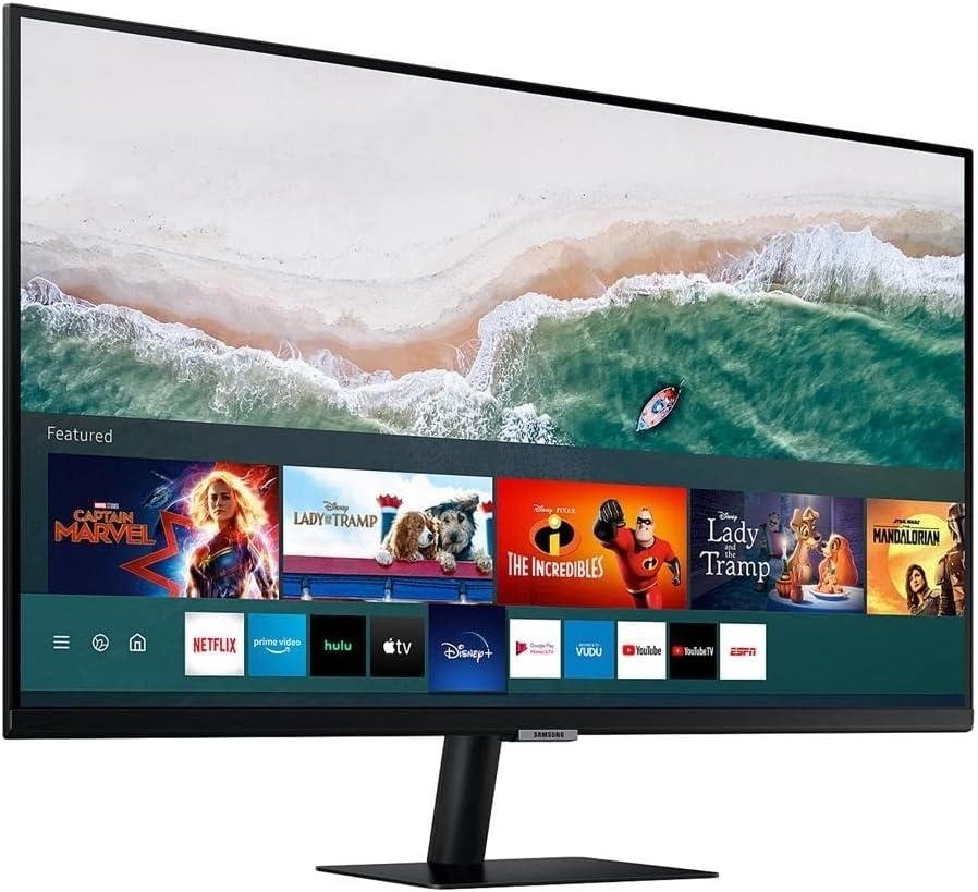 SAMSUNG 27 Inch FHD M5 Smart Monitor Black Renewed Mobile Connectivity Remote Access