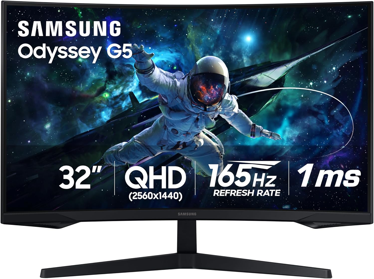 SAMSUNG 32 Inch Odyssey G55C QHD 1000R Curved Gaming Monitor 165Hz 1ms MPRT HDR10