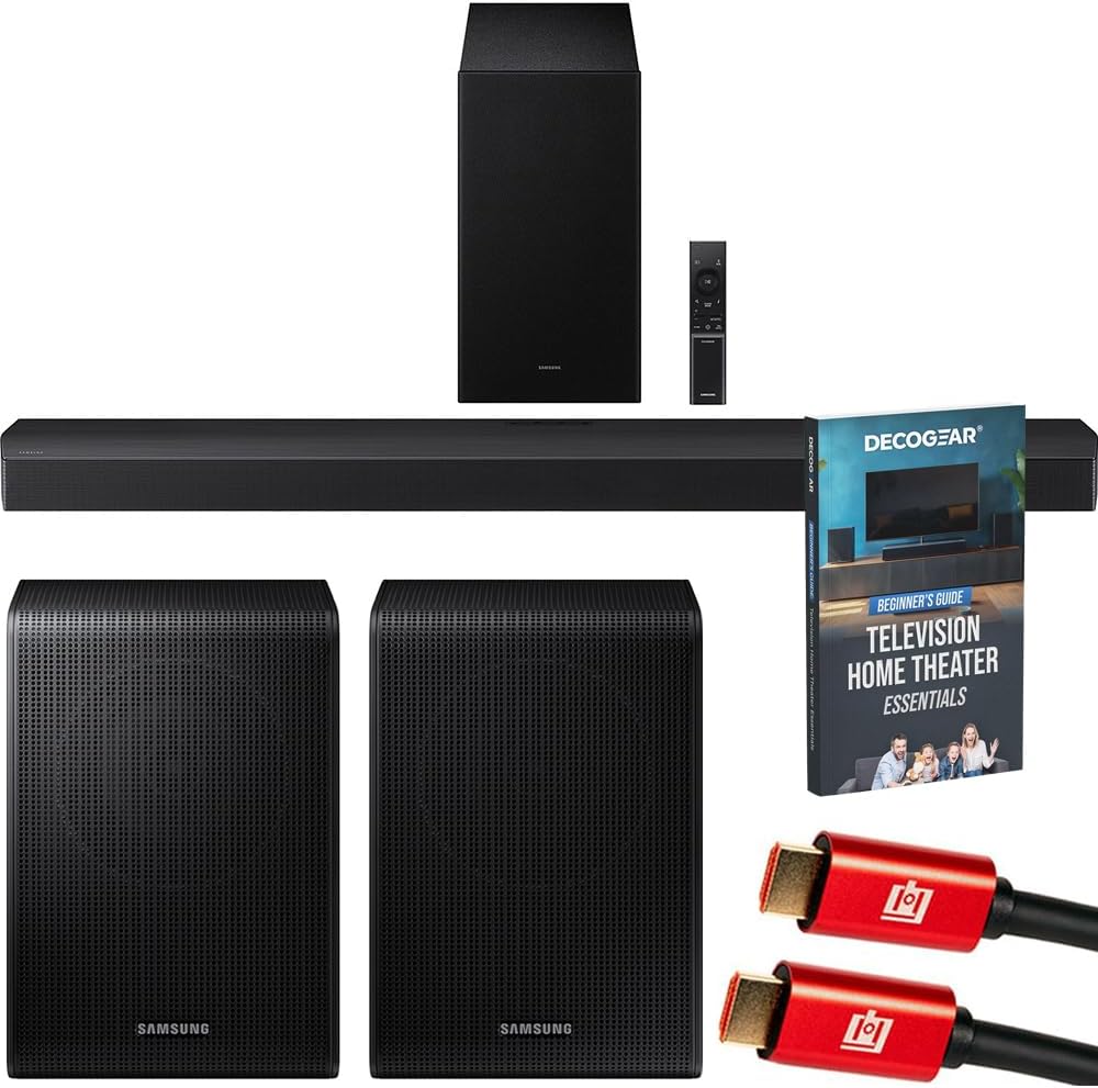 Samsung HW-B750F 5.1 Channel Soundbar with Wireless Subwoofer and Rear Speakers Bundle