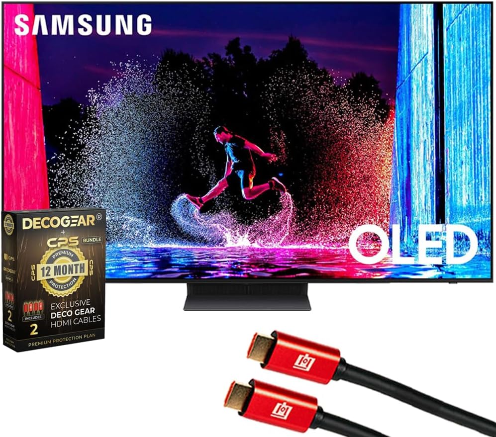 Samsung 65 Inch QN65S90DA OLED 4K Smart TV 2024 New Bundle with HDMI Cable and Protection Pack