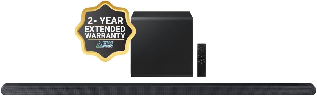Samsung HW-S800D 3.1.2ch Wireless Dolby Atmos Soundbar Q-Symphony 2024 Model Black 2 Year Warranty Bundle