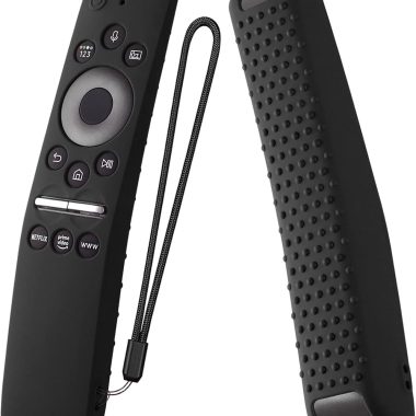 Durable Black Silicone Protective Case for Samsung BN59 Series Smart TV Remotes with Lanyard