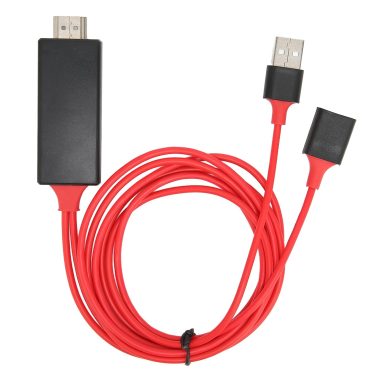 1080P Smartphone to HDMI Projector Mirroring Adapter Cable for Android and iOS iPhones Red