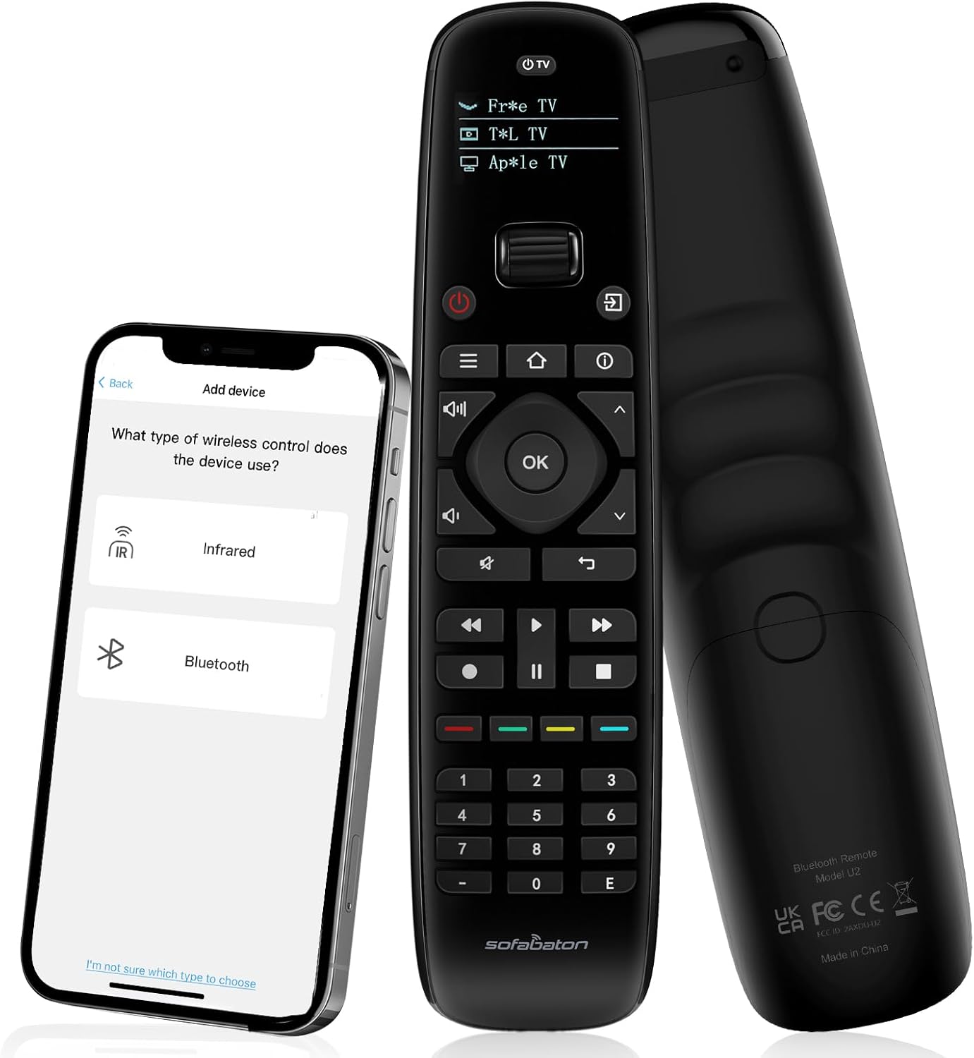 SofaBaton U2 Backlit Universal Remote Control for TV Soundbar DVD Blu-ray Projector and More