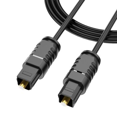 Sounce 1.5M 5ft Black Digital Fiber Optical Audio Cable 8 Channel Dolby Support Gold Plated Connectors