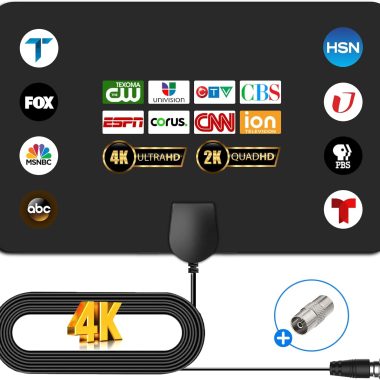 2025 4K 1080p Long Range Digital HDTV Antenna for Indoor Local Channels Smart Old TVs