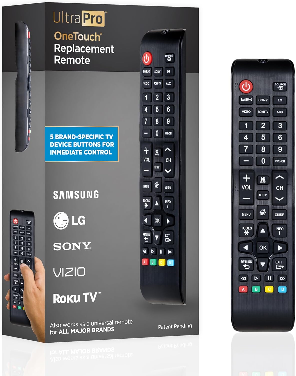 UltraPro OneTouch Universal Remote for Samsung TVs 2 Device Black