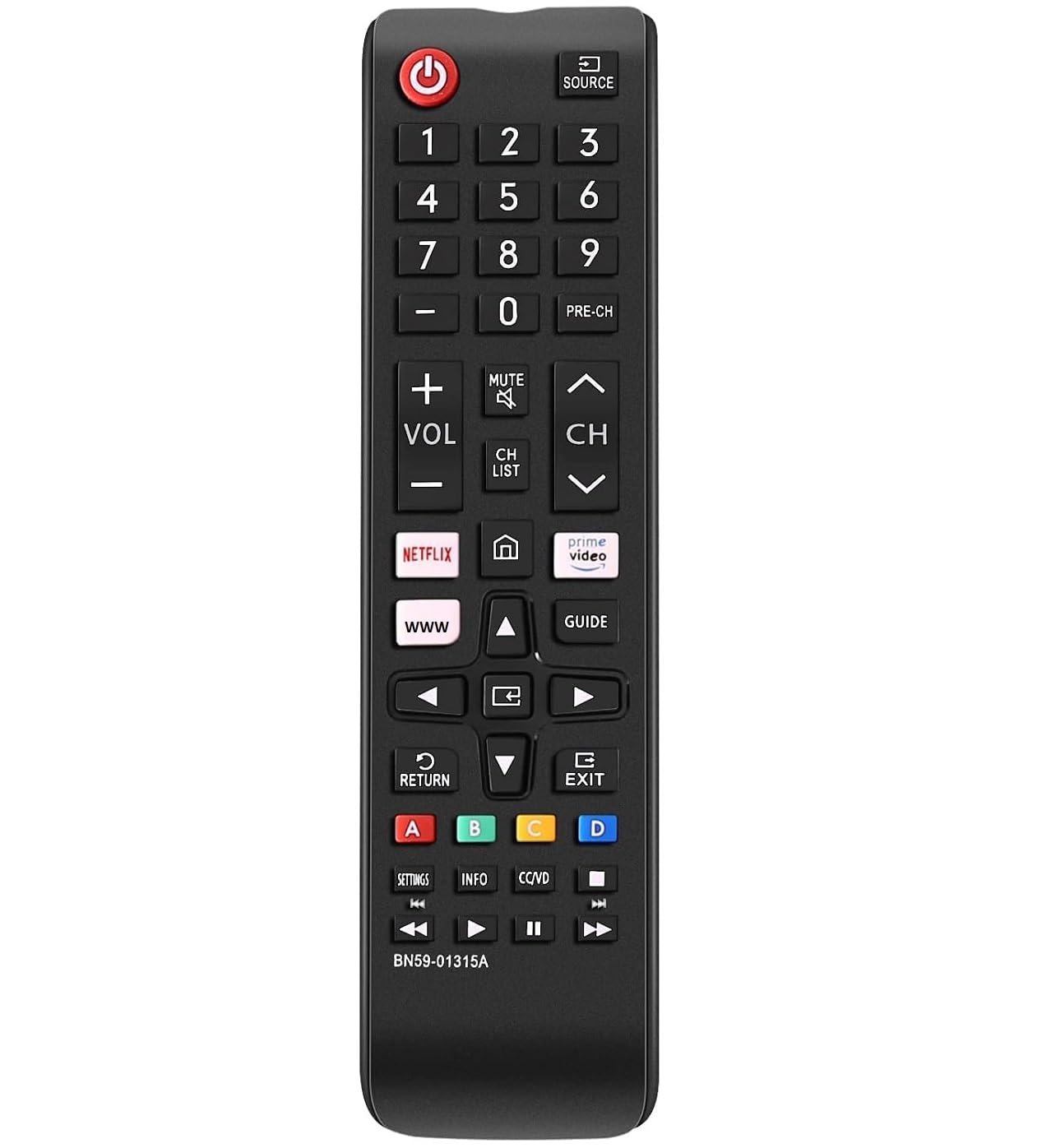 Samsung Smart TV Universal Remote with Netflix Prime Hotkeys for LCD LED OLED UHD HD Plasma 3D