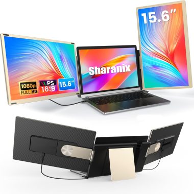 Portable 15.6" FHD 1080P Triple Laptop Monitor Extender for Devices up to 17.3"