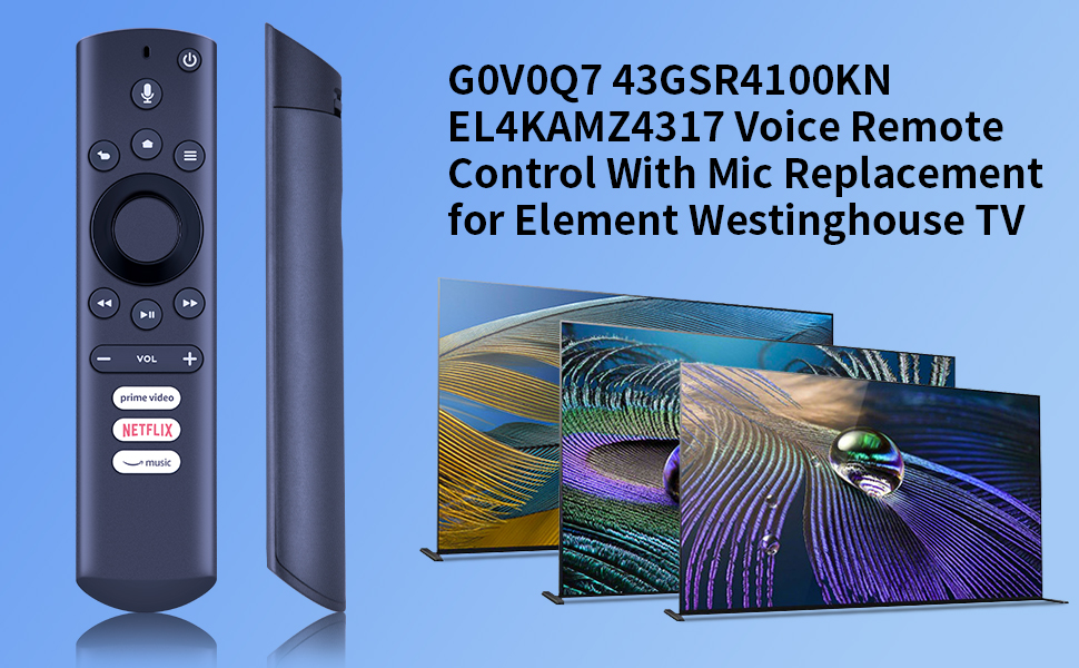 Replacement Remote Control With Alexa Voice for Element Westinghouse TVs