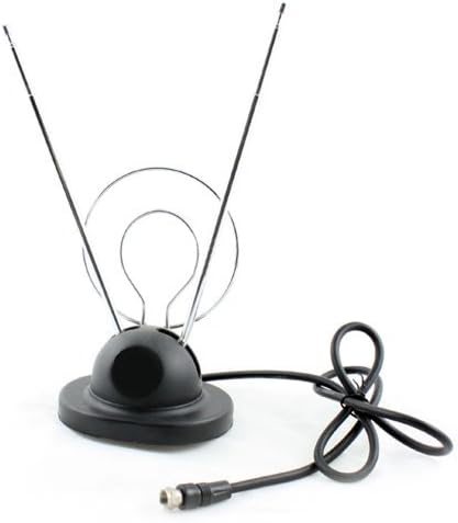 Wideskall Universal Indoor Rabbit Ear TV Antenna for HDTV VHF UHF Dual Loop Coaxial