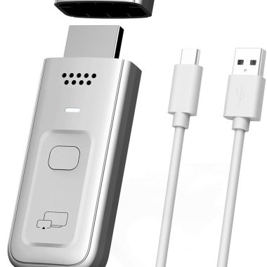 4K Wireless HDMI Transmitter and Receiver 2-in-1 Streaming Dongle Adapter 2.4G/5G for Monitor HDTV Projector Grey