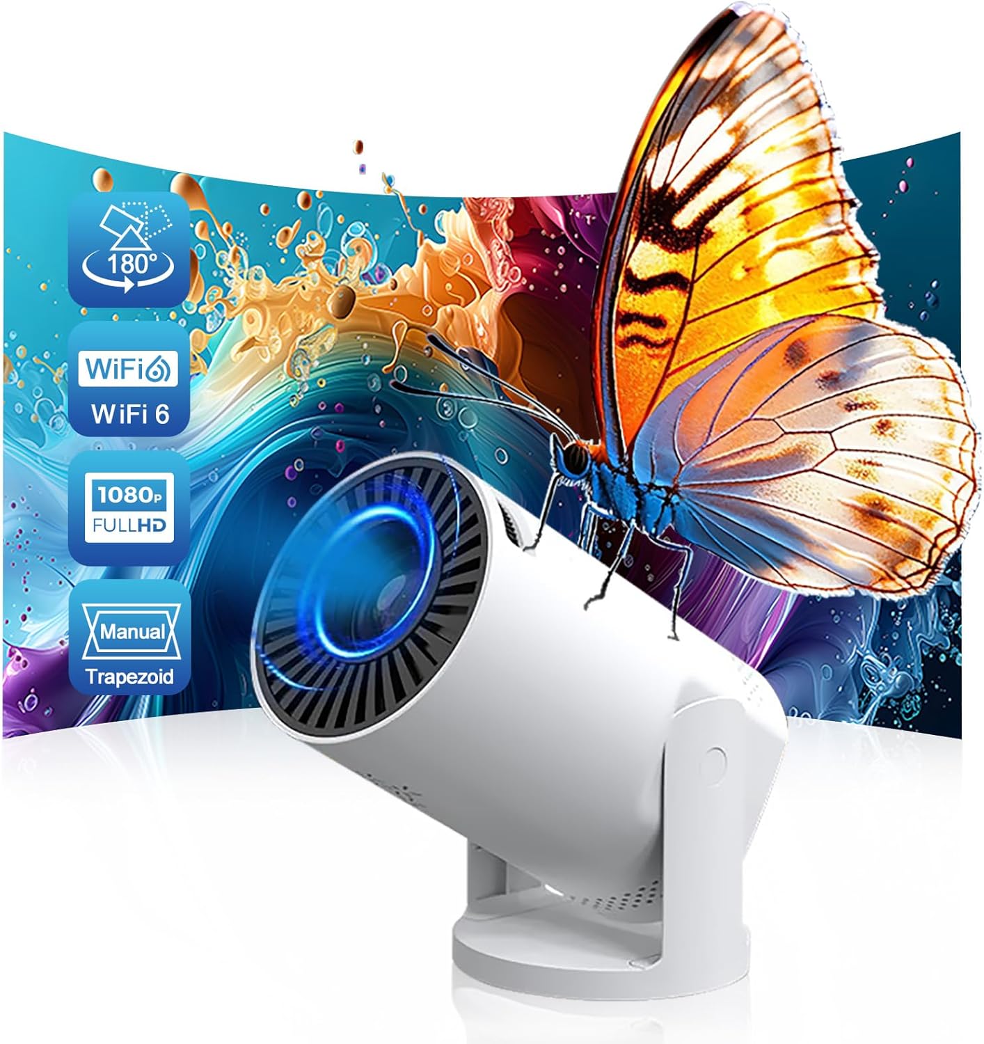 Q5 Mate Portable Mini Projector WIFI 6 5G 4K 1080P Support 17-130 Inch Screen