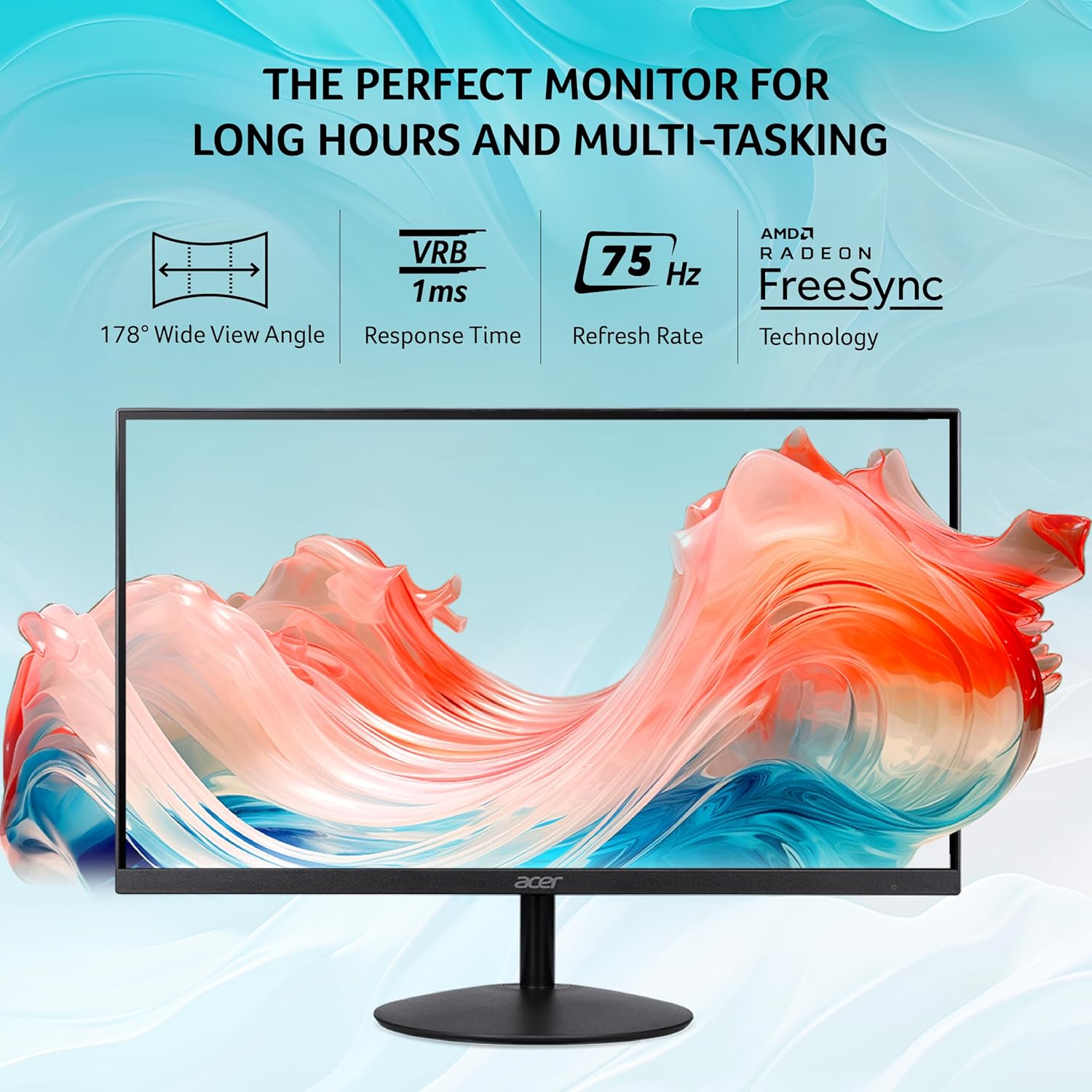 Acer 31.5 Inch WQHD IPS Ultra Slim Black LED Monitor 75Hz 1ms VRB HDR10 - Image 6