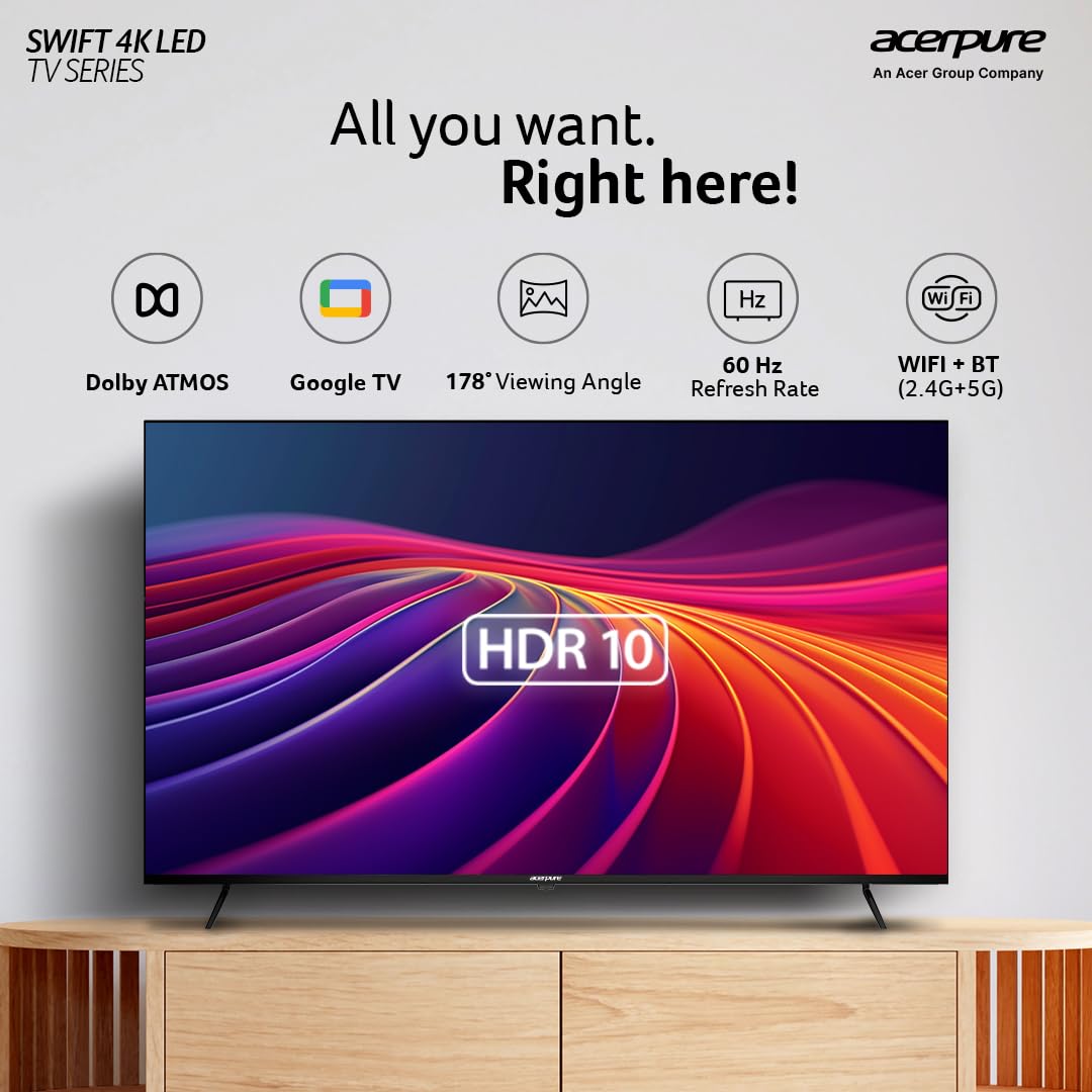 Acerpure Swift Series 55 Inch 4K UHD LED Smart Google TV Black AP55UG51ASFTD - Image 4