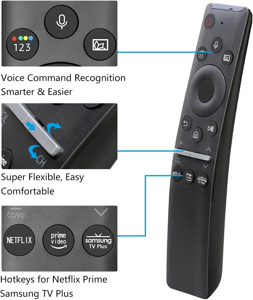 Replacement Voice Remote Control for Samsung Smart TV Models QN55Q70TAFXZA QN65Q70TAFXZA QN65Q7DTAFXZA QN75Q70TAFXZA - Image 2