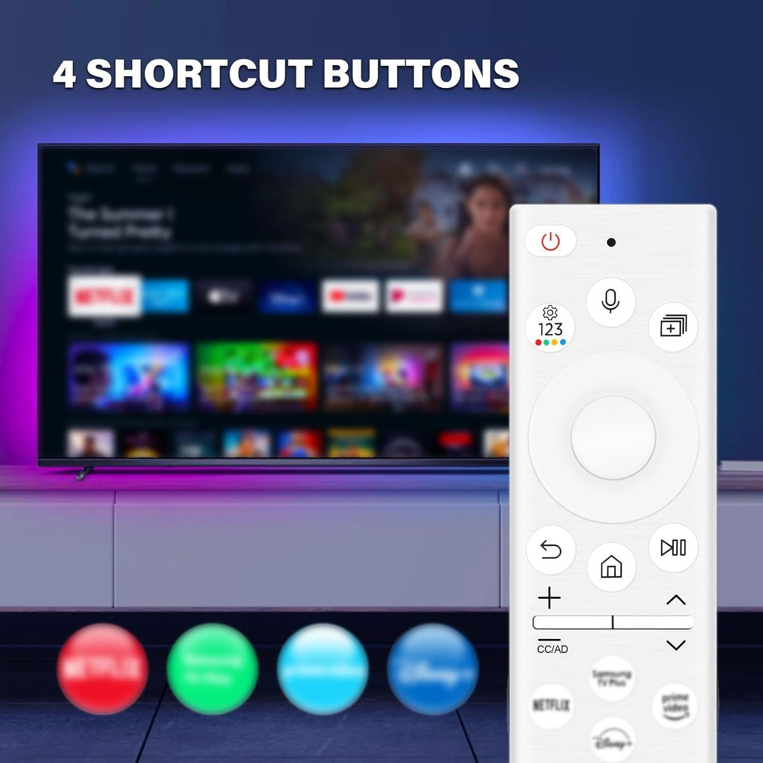 White BN59-01391A Solar Voice Remote Replacement for Samsung Smart TV USB-C - Image 3