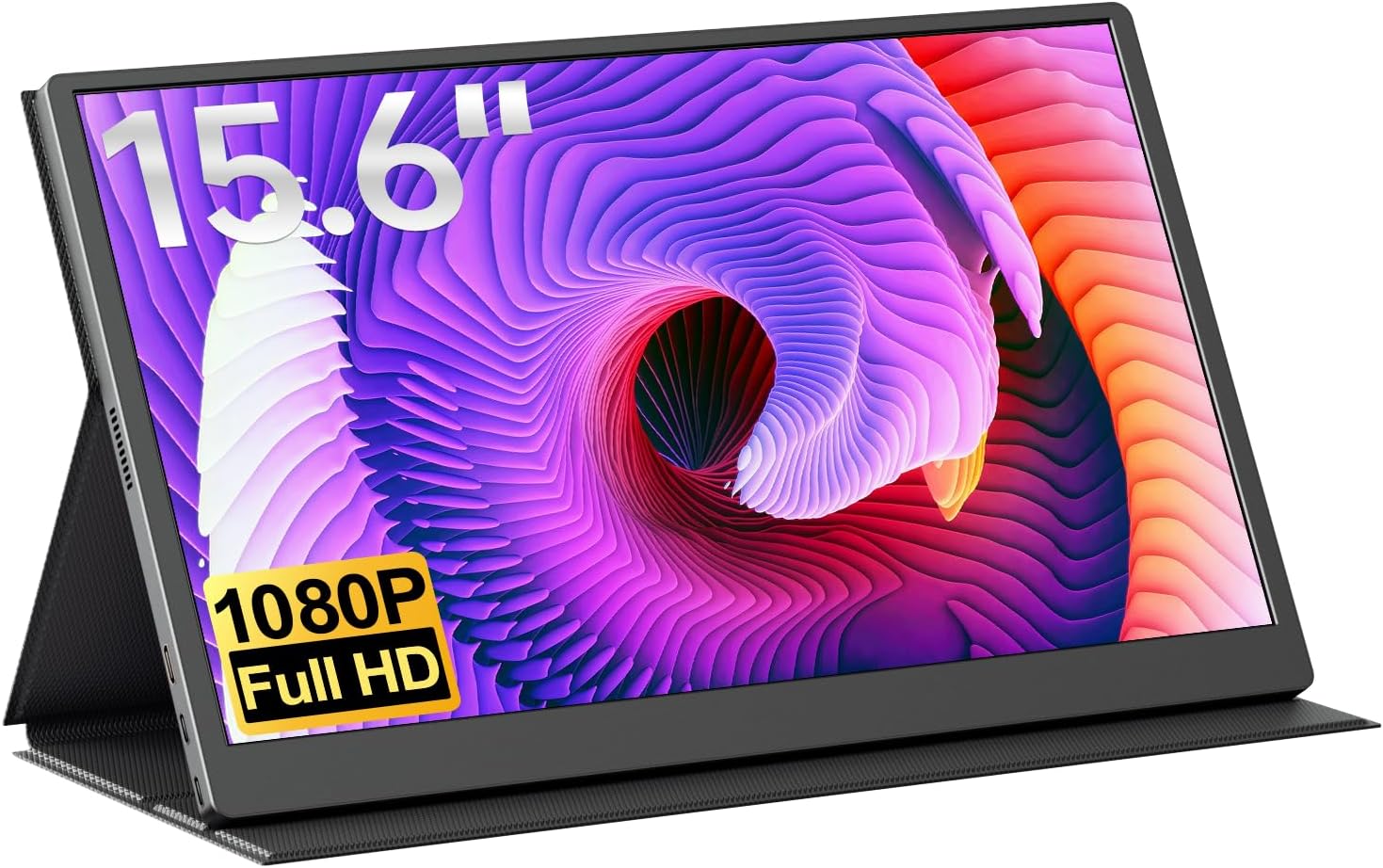 cocopar 15.6 Inch 1080P FHD Portable Travel Monitor with USB-C HDMI, includes Cover Case and Speakers