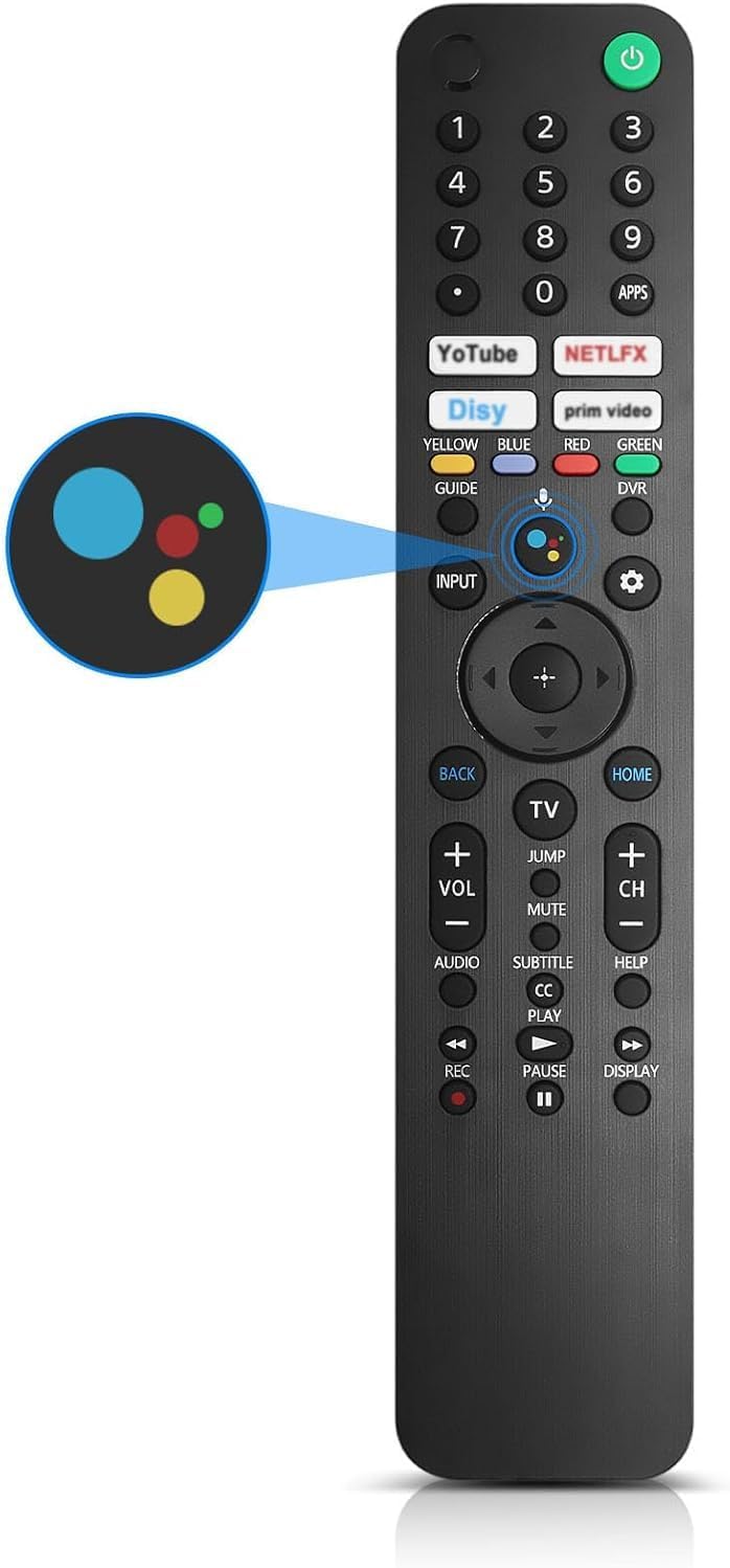 Sony TV Remote Replacement for 2019-2024 Bravia XR/XBR/KD Series Smart TVs with Voice Command, RMF-TX520U, 4K LED OLED Google/Android TV Compatible